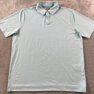 FootJoy FJ Polo Shirt Mens XL Blue Golf Preppy‎ Lightweight Stretch Athletic